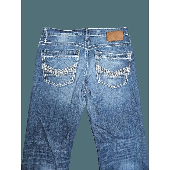 BKE Denim Jake Straight Leg Thick Stitching Western Rodeo Men Jeans 32S (32x29) - Picture 4 of 9